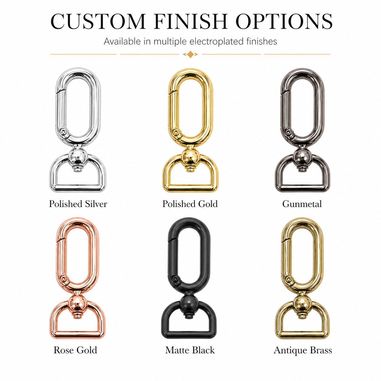 Oval Spring Gate Swivel Snap Hook with D-Ring