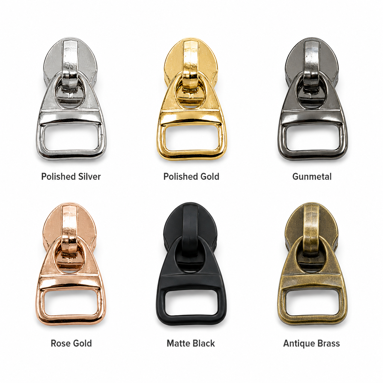 Rectangular Cutout Metal Zipper Puller