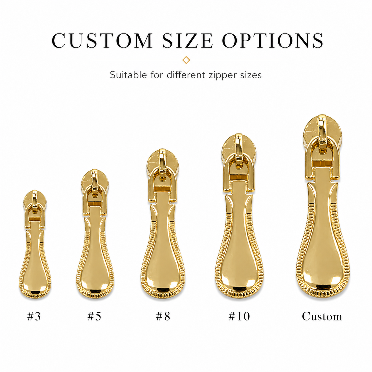 Textured Edge Teardrop Metal Zipper Puller