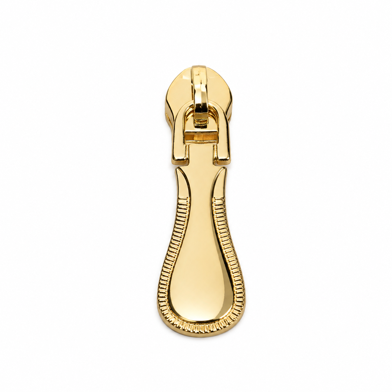 Textured Edge Teardrop Metal Zipper Puller