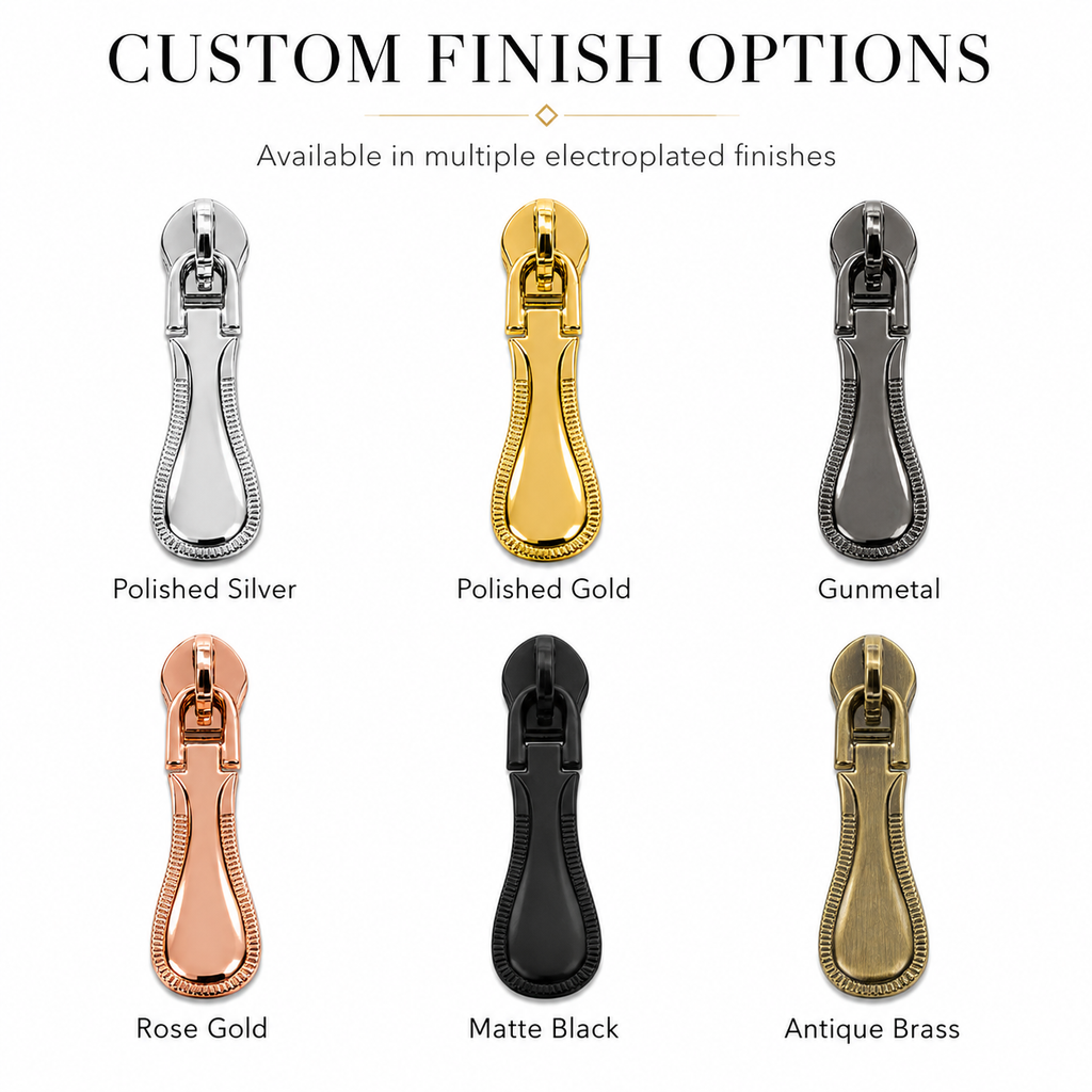 Textured Edge Teardrop Metal Zipper Puller