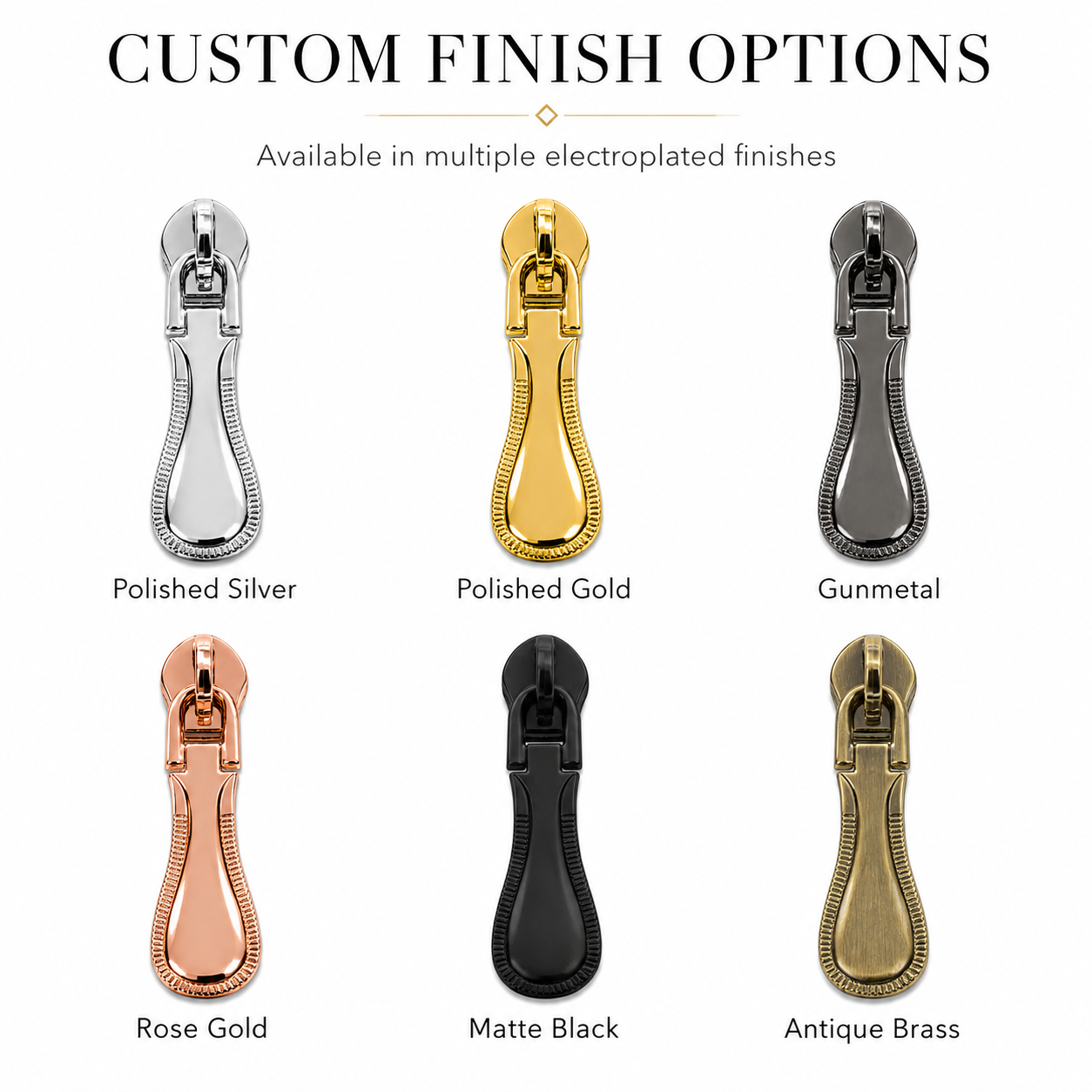 Textured Edge Teardrop Metal Zipper Puller