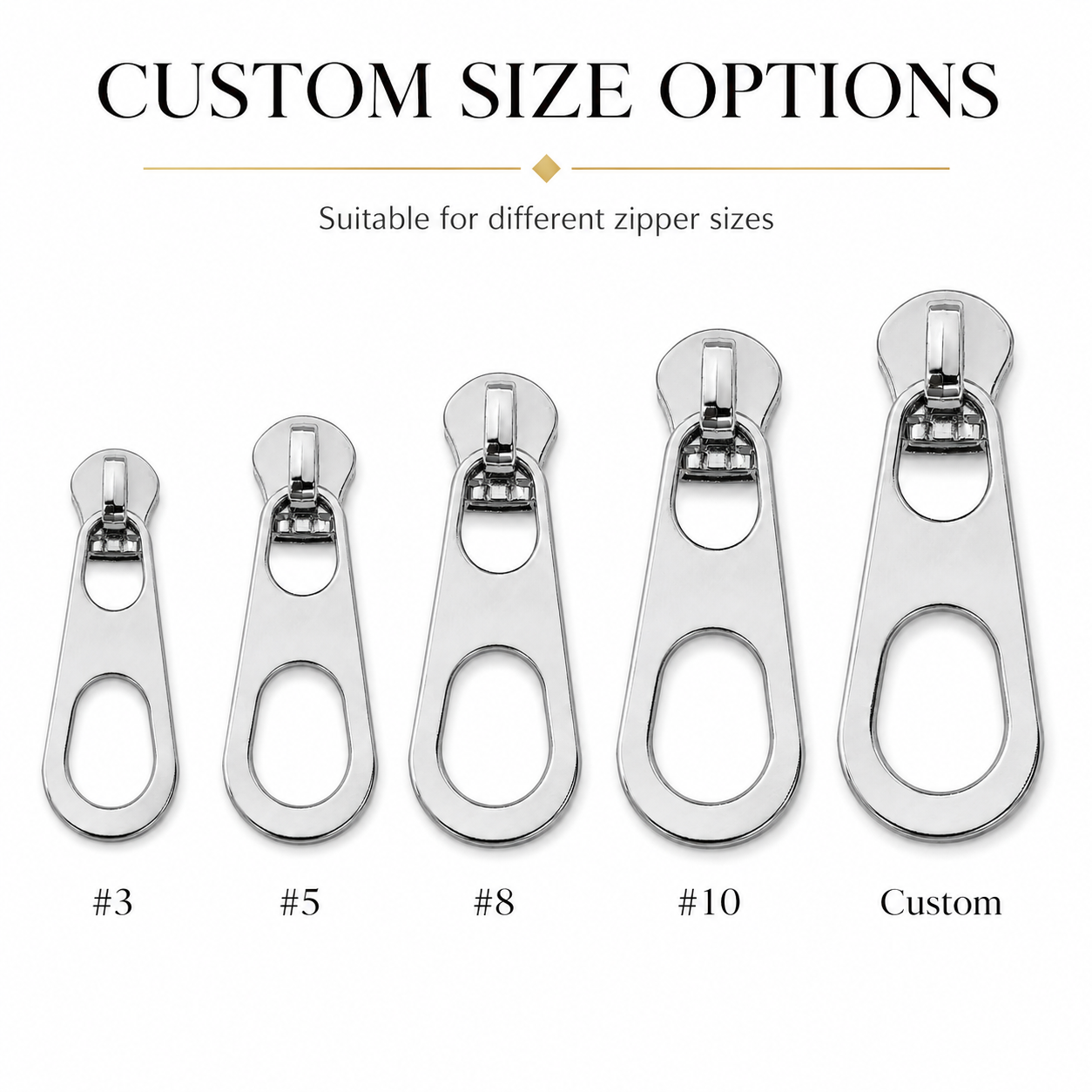 Double Cutout Metal Zipper Puller