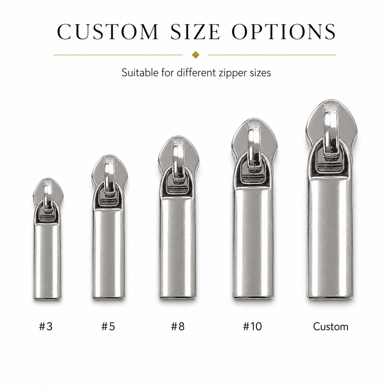 Solid Rectangular Metal Zipper Puller