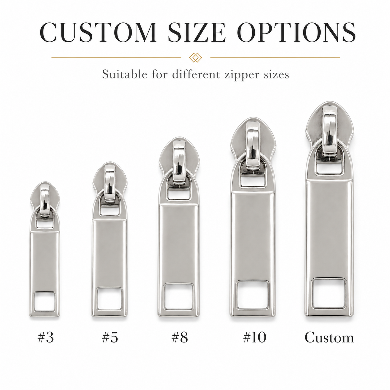 Double Cutout Rectangular Metal Zipper Puller