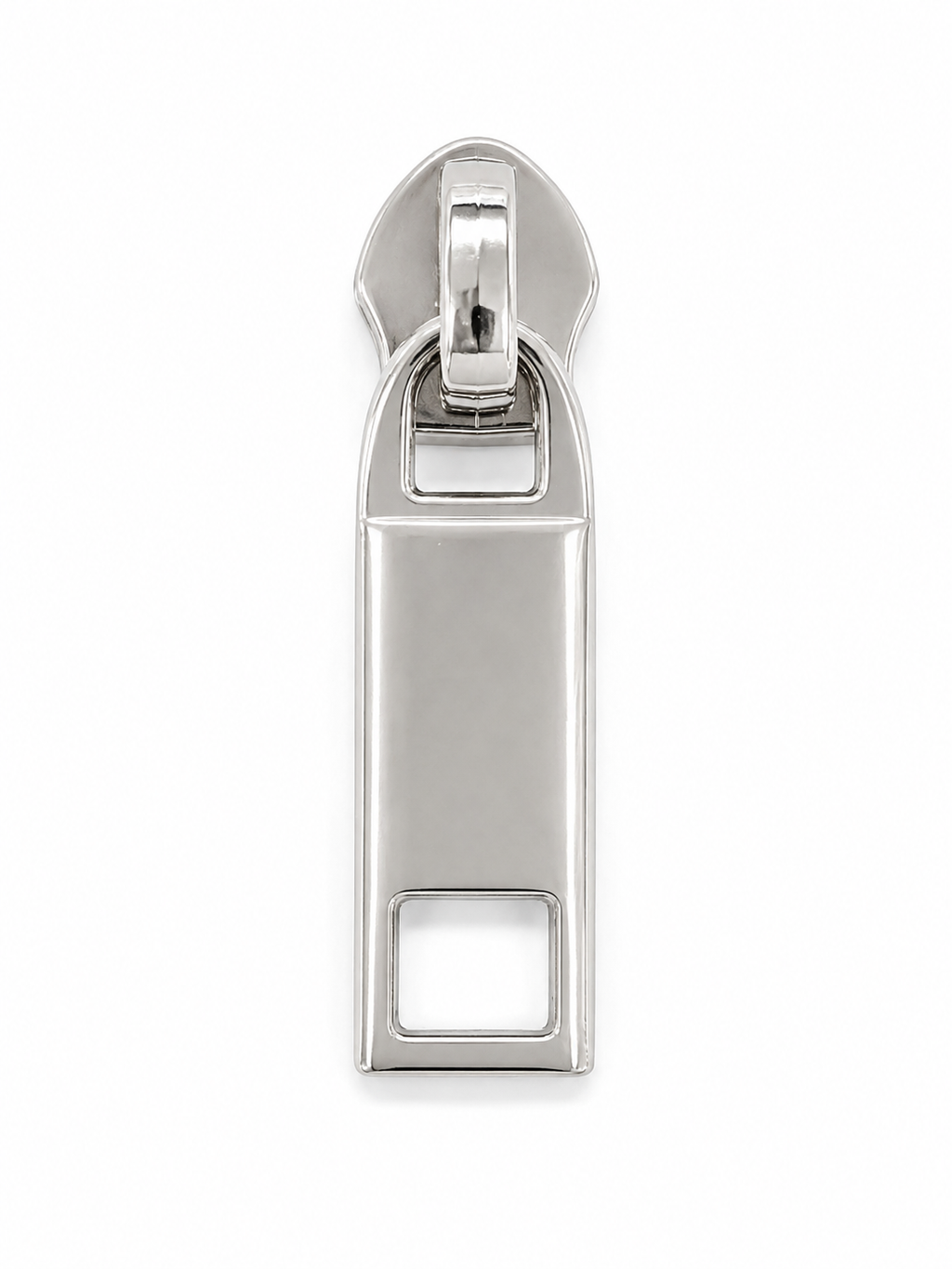 Double Cutout Rectangular Metal Zipper Puller