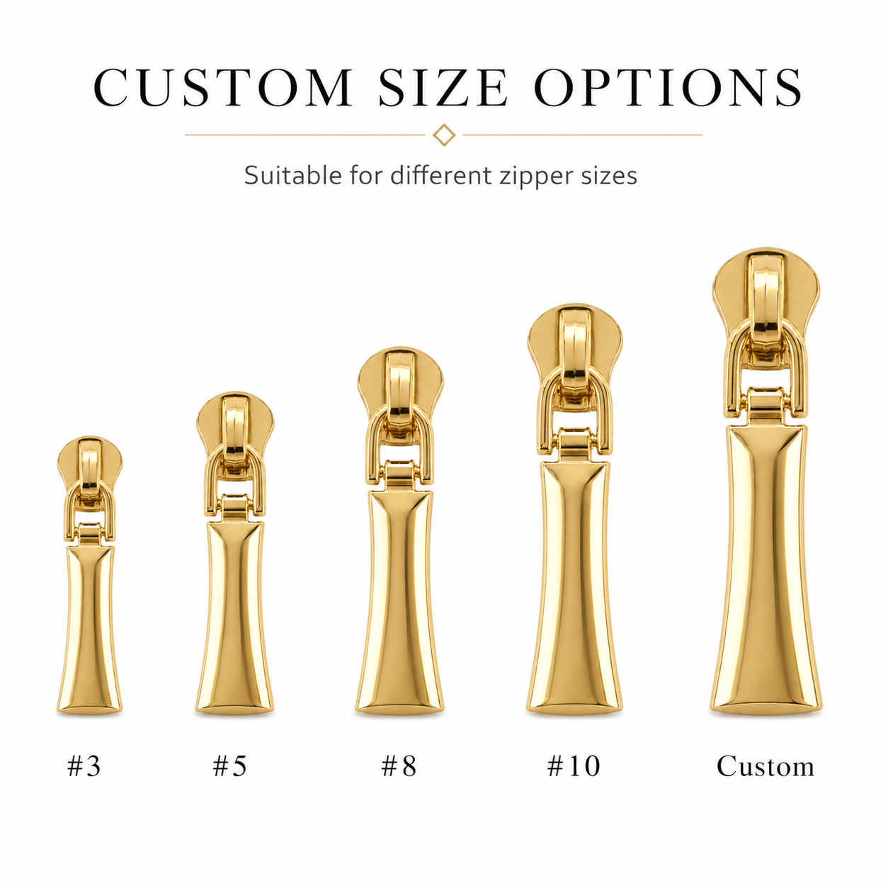 Sculpted Flared Metal Zipper Puller