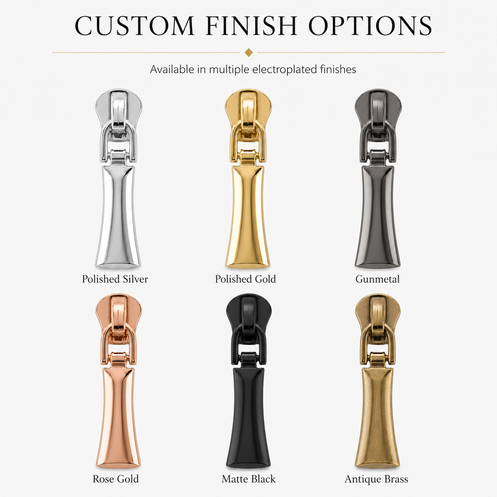 Sculpted Flared Metal Zipper Puller