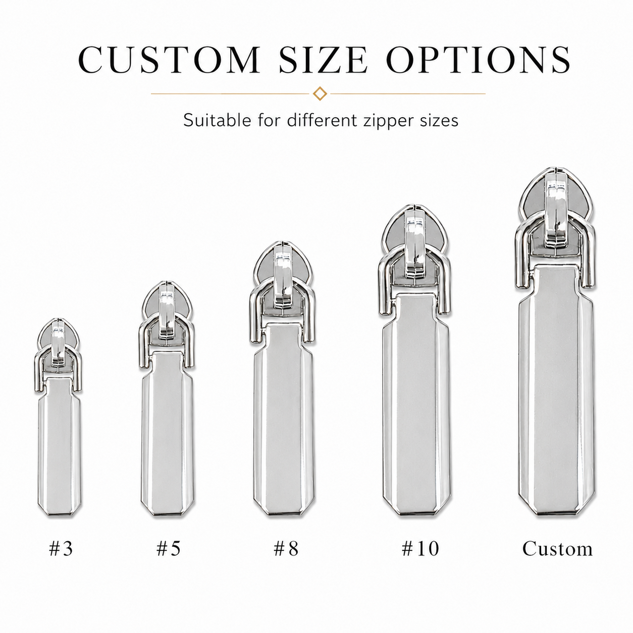 Beveled Rectangular Metal Zipper Puller