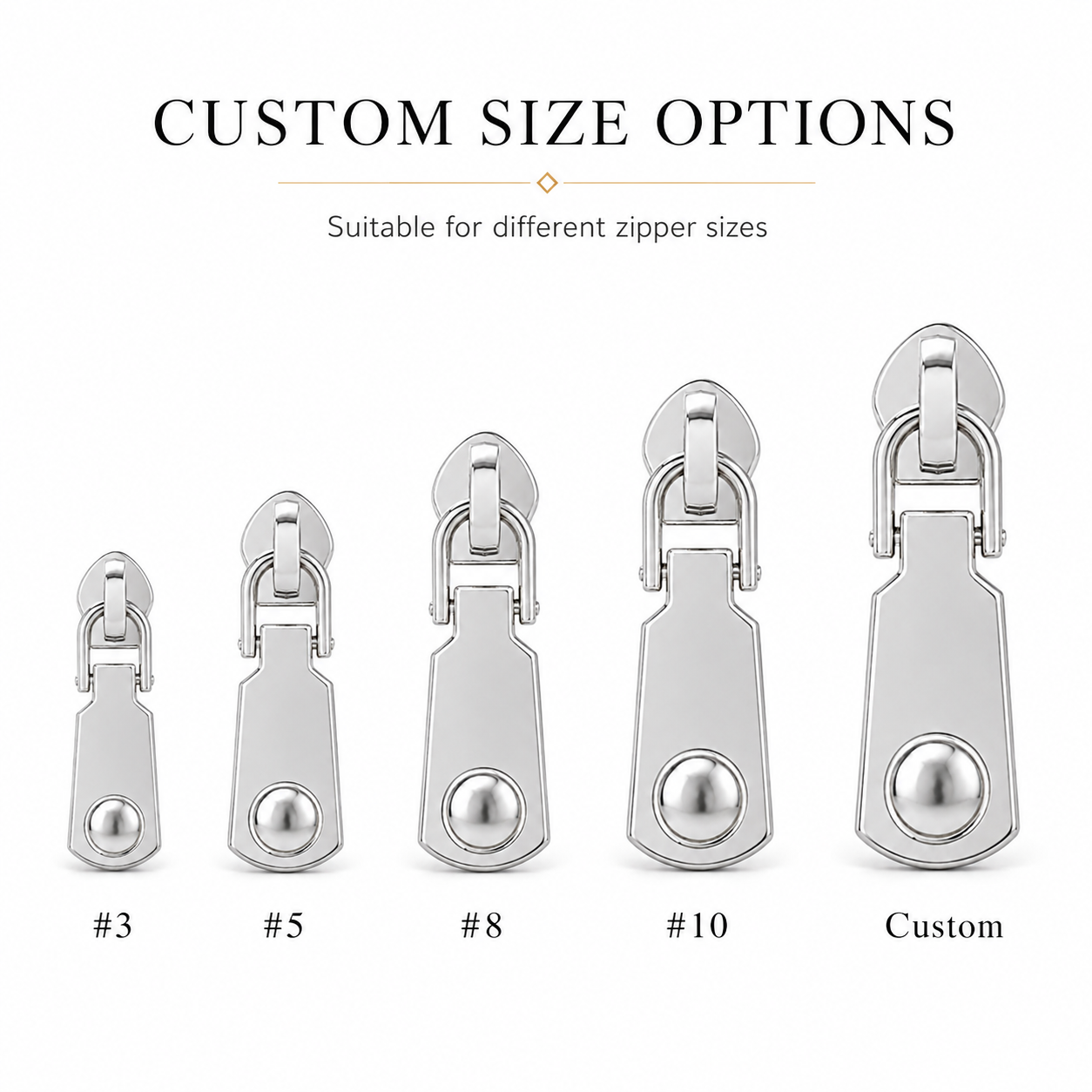 Dome Stud Metal Zipper Puller