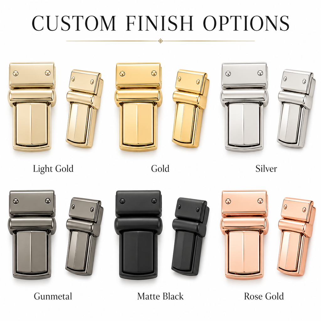 Rectangular Push Lock Bag Clasp
