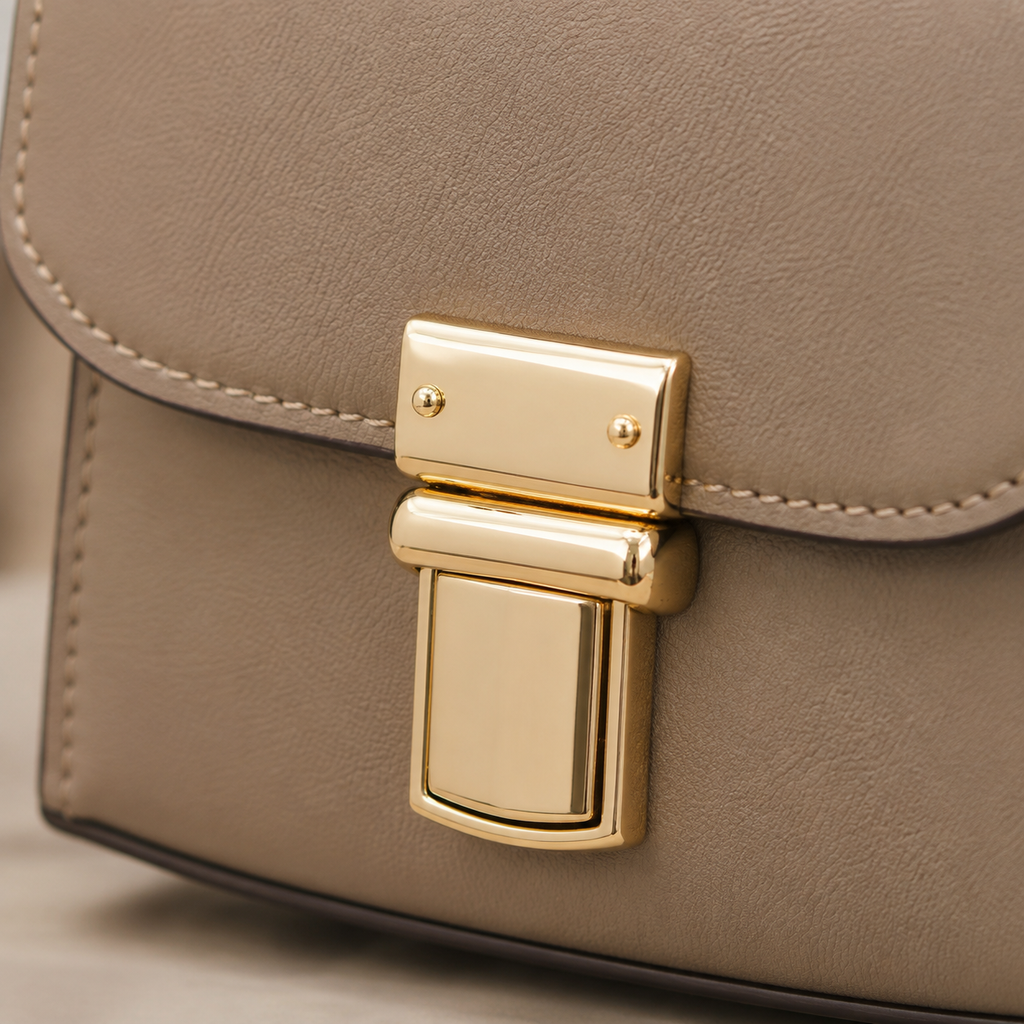 Rectangular Push Lock Bag Clasp