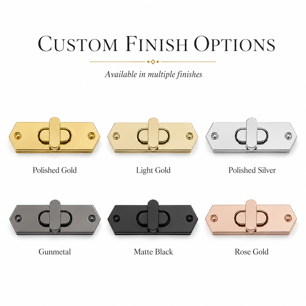 Long Plate Turn Lock Bag Closure