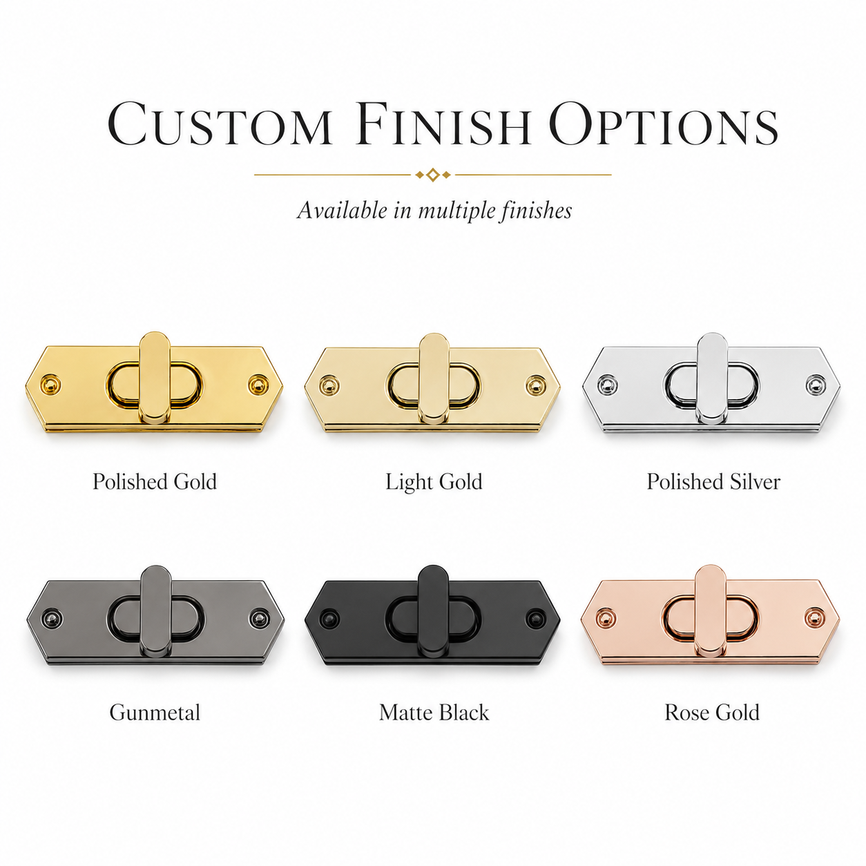 Long Plate Turn Lock Bag Closure