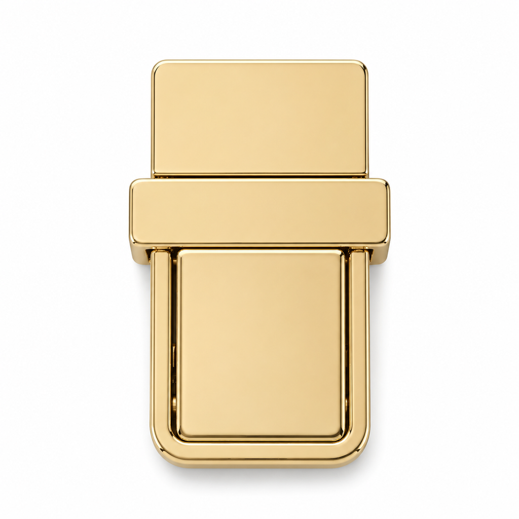 Rectangular Framed Push Lock Bag Clasp