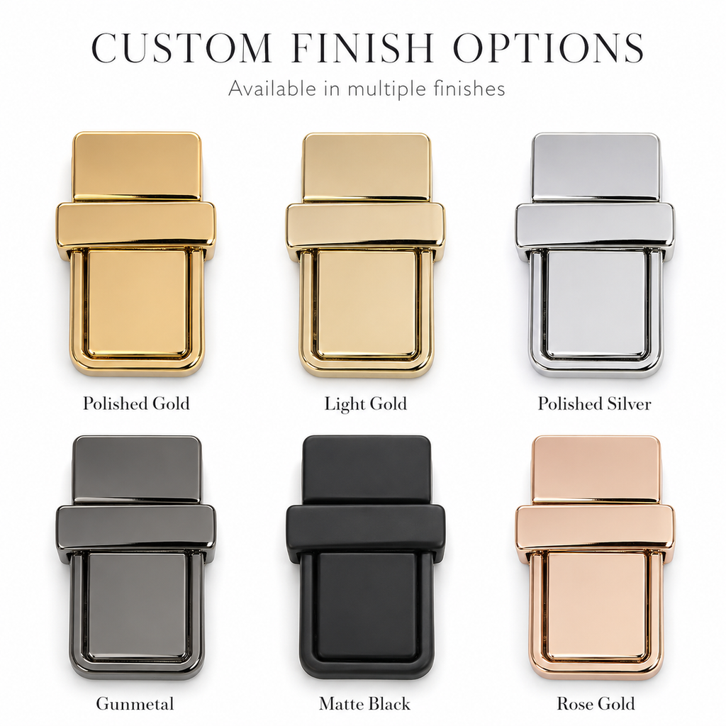 Rectangular Framed Push Lock Bag Clasp