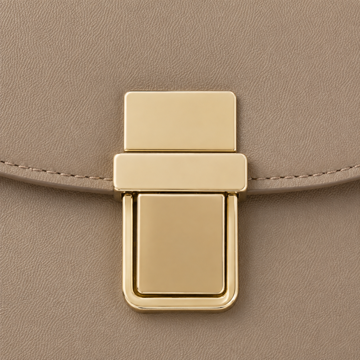 Rectangular Framed Push Lock Bag Clasp
