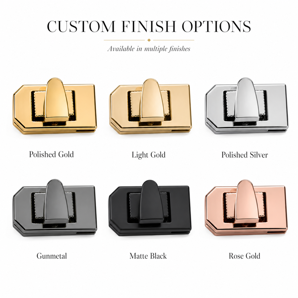 Beveled Rectangular Turn Lock Bag Closure