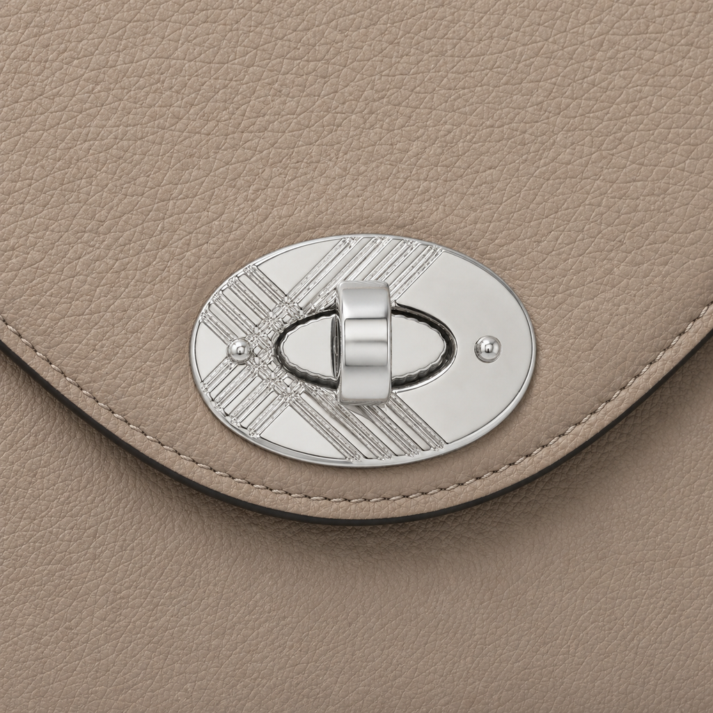 Textured Oval Turn Lock Bag Closure