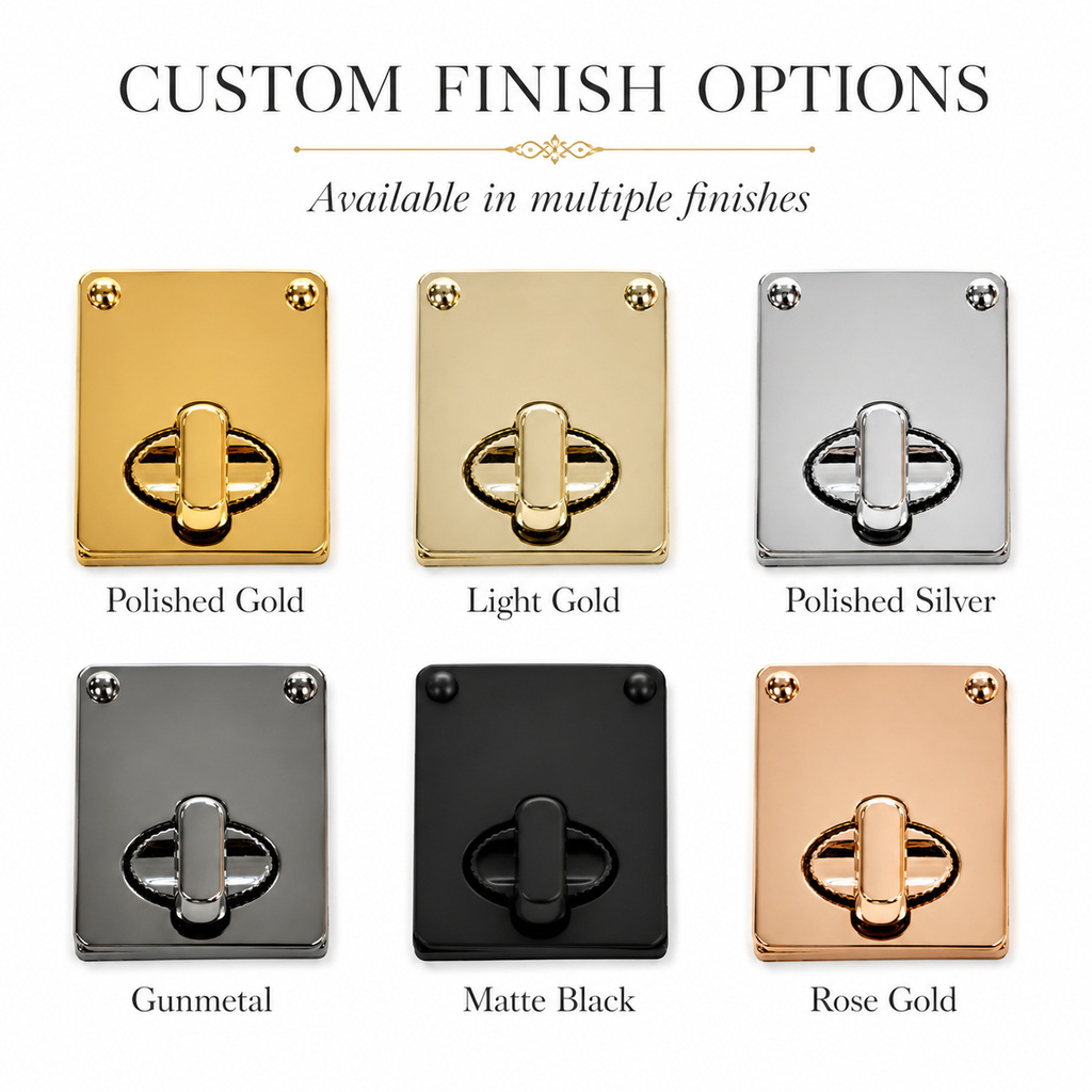 Vertical Rectangular Turn Lock Bag Closure