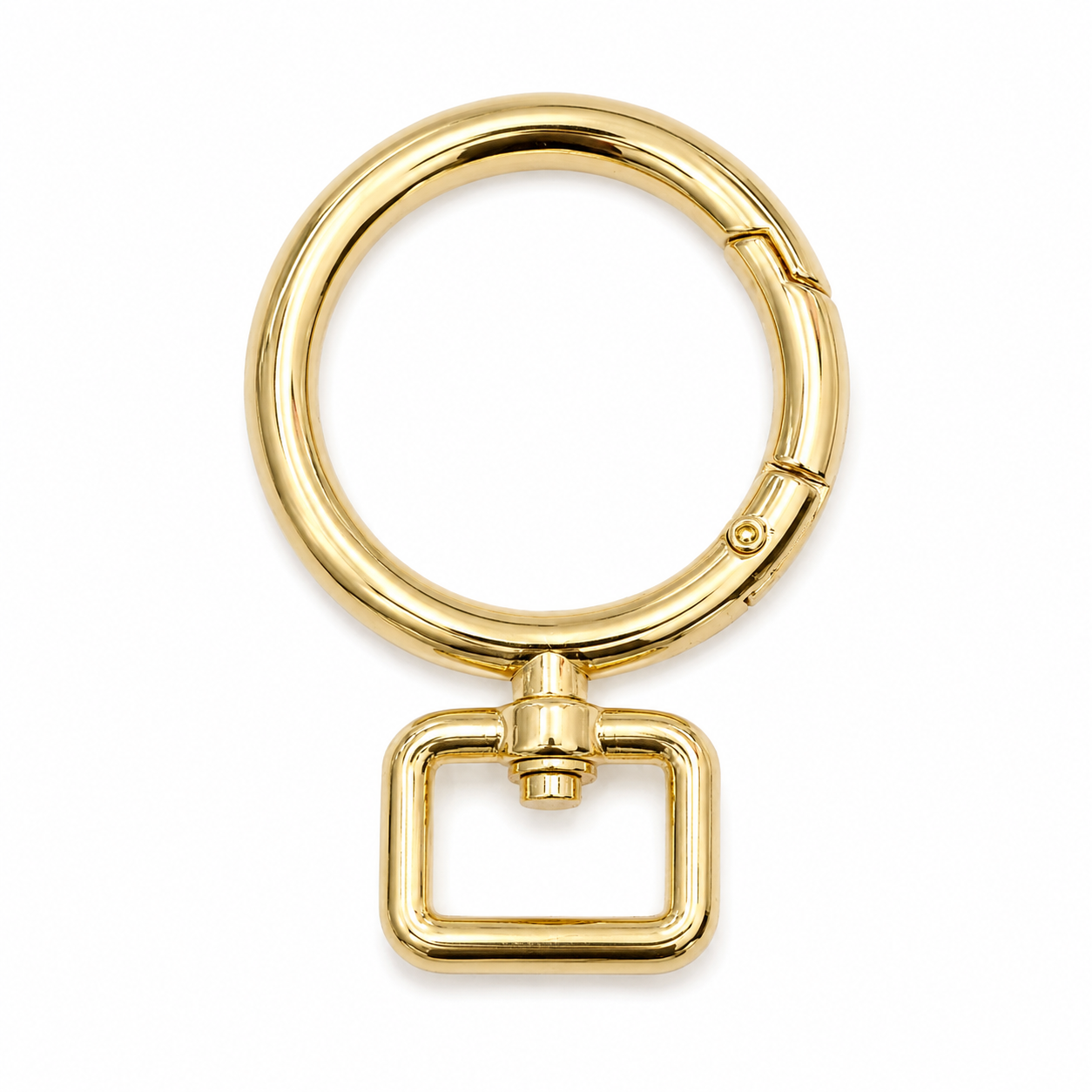 Round Spring Gate Ring with Swivel Loop