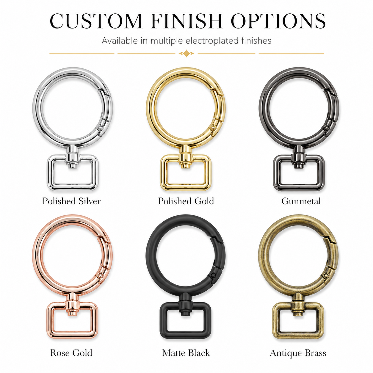 Round Spring Gate Ring with Swivel Loop
