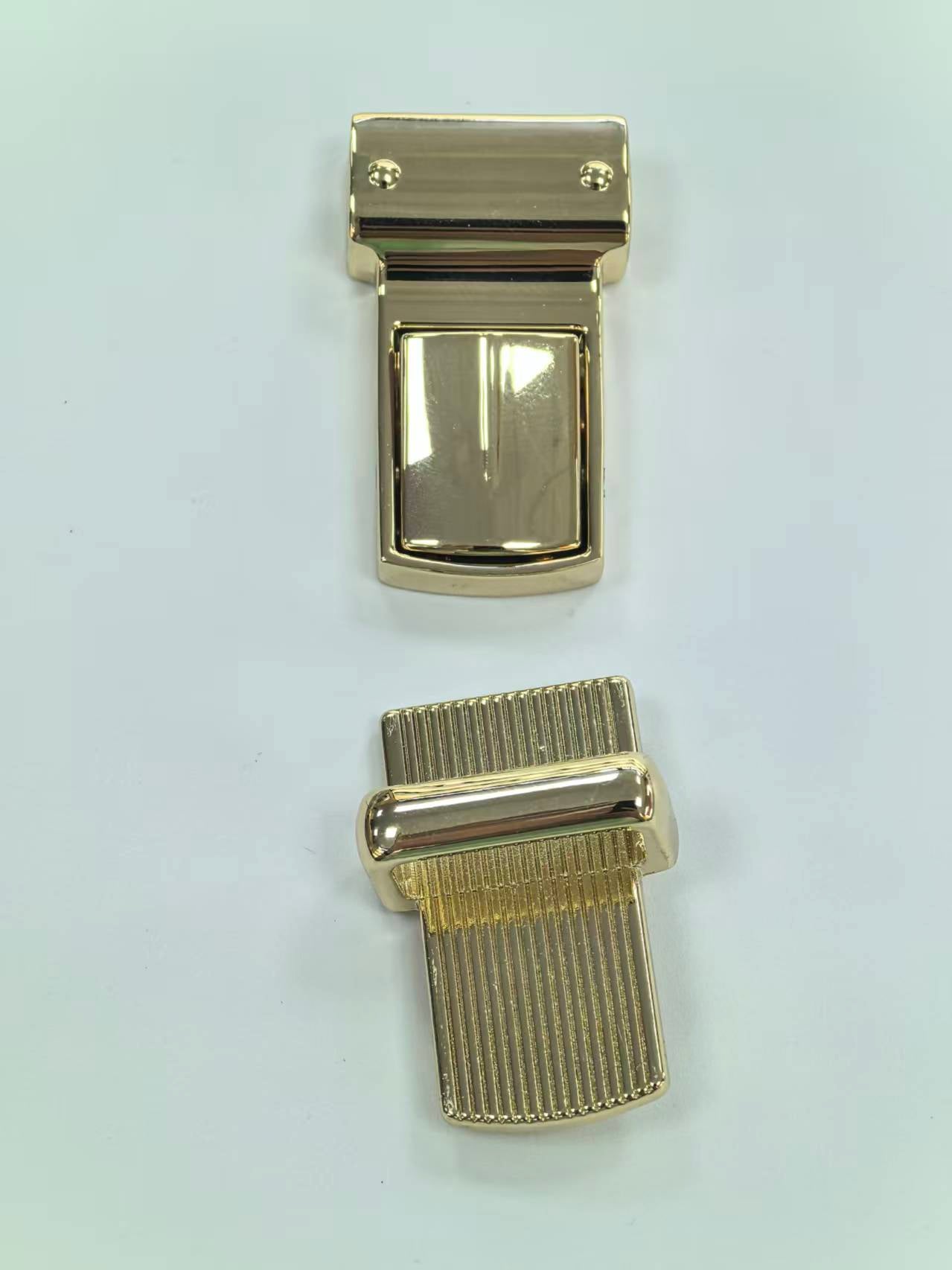 Rectangular Push Lock Bag Clasp